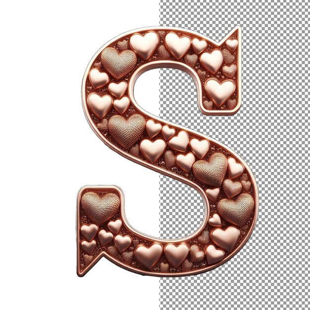 PSD luxe rose gold letterform
