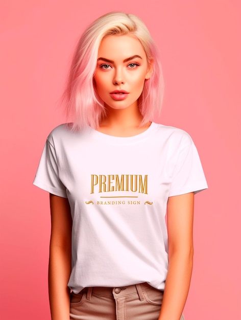 PSD luxe wit tshirt mockup ontwerp