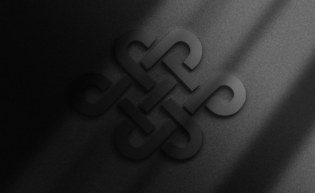 PSD luxe zwarte logo mockup achtergrond