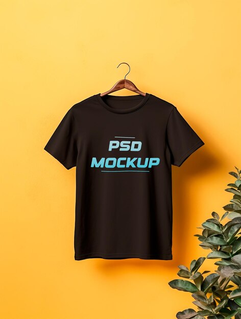 Luxe zwarte tshirt mockup psd