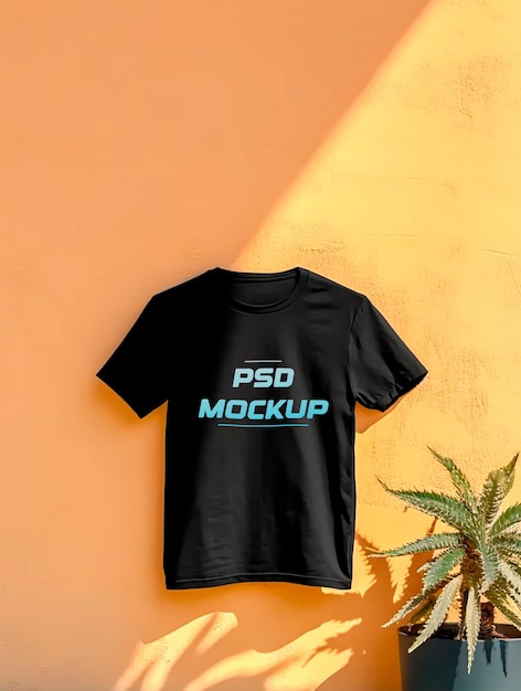 Luxe zwarte tshirt mockup psd