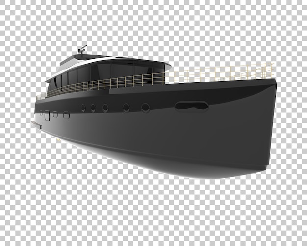 Luxejacht op transparante achtergrond 3D-rendering illustratie