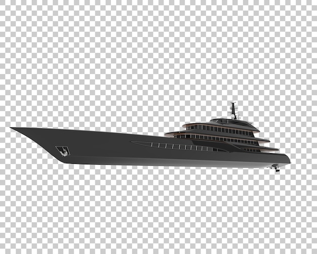 Luxejacht op transparante achtergrond 3D-rendering illustratie