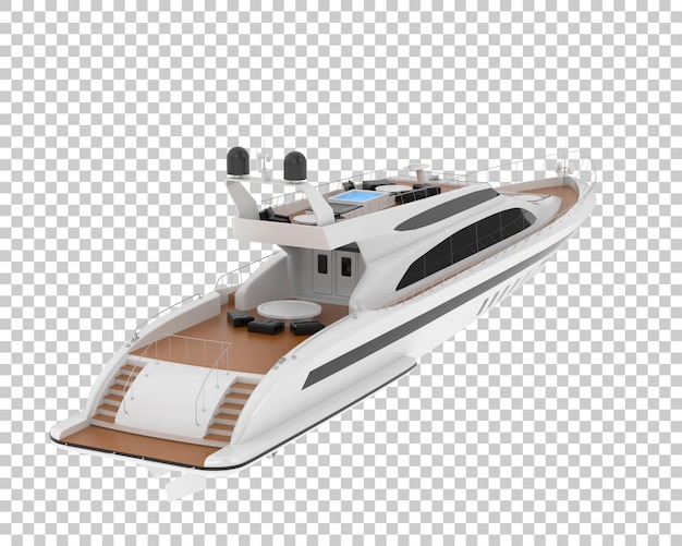 Luxejacht op transparante achtergrond 3D-rendering illustratie
