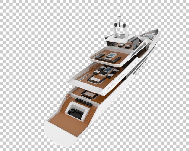 PSD luxejacht op transparante achtergrond 3d-rendering illustratie