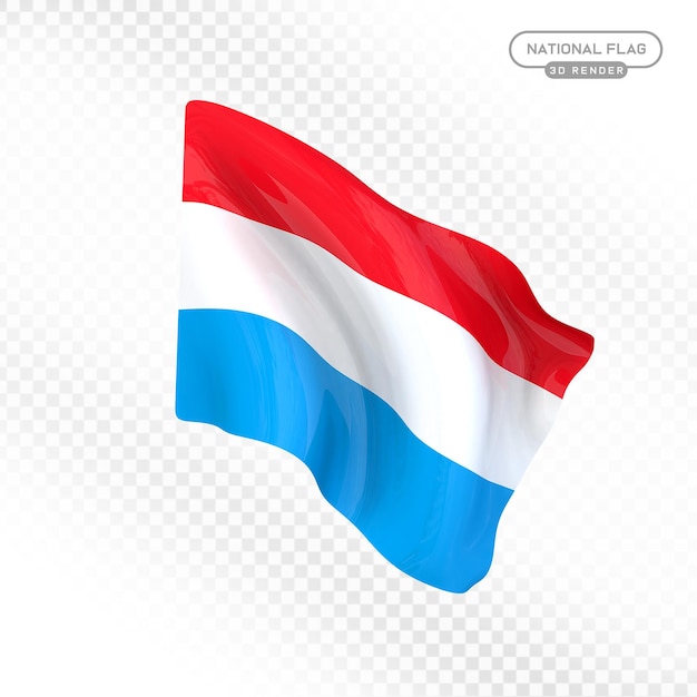 Luxembourg National Flag 3D Render