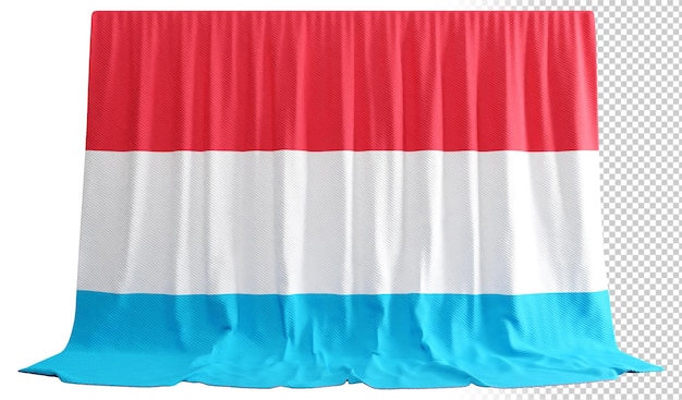 Luxembourgish flag curtain in 3d rendering celebrating luxembourg's rich heritage