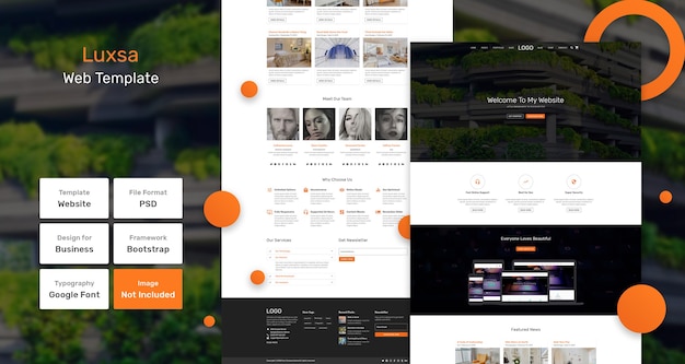 PSD luxsa-services en marketingwebsjabloon