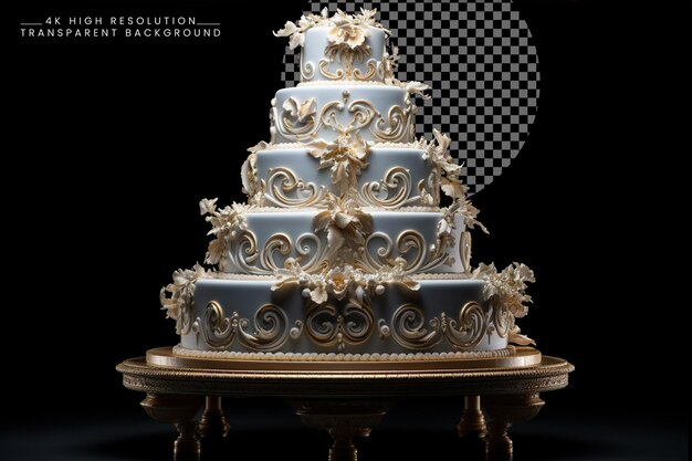 PSD luxurious birthday cake 3d on transparent background
