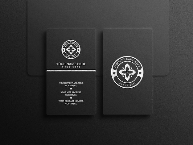 Luxurious black business card mockup