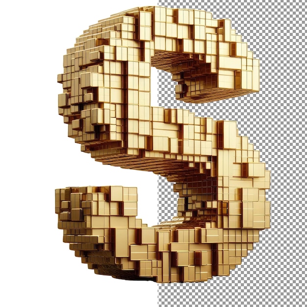 PSD luxurious blocks dive into irresistible 3d gold cube letter shapes