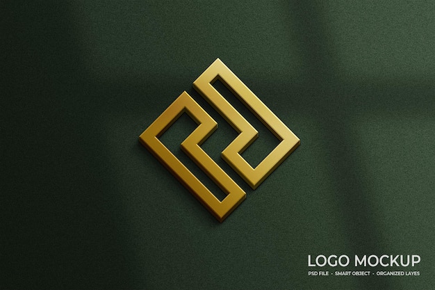 PSD lussuoso logo 3d in oro mockup