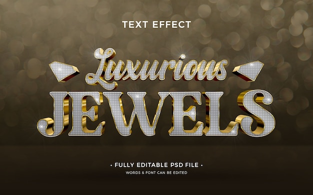 Luxurious jewels text effect