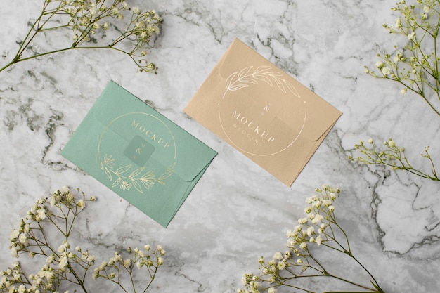 luxurious paper envelope with gold inscription