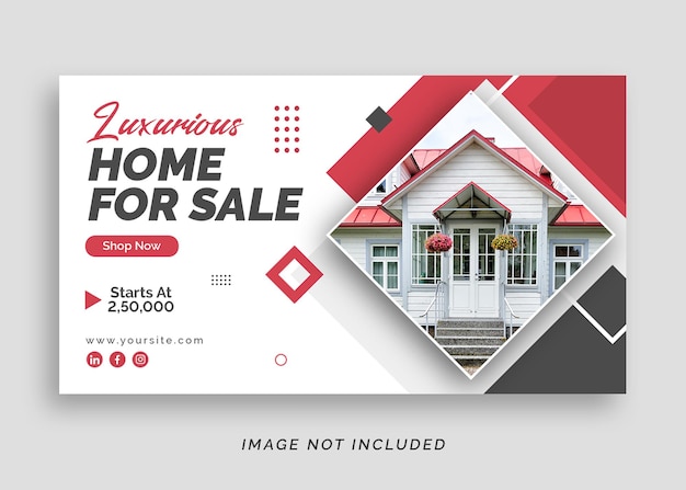 PSD luxurious real estate home web banner or poster