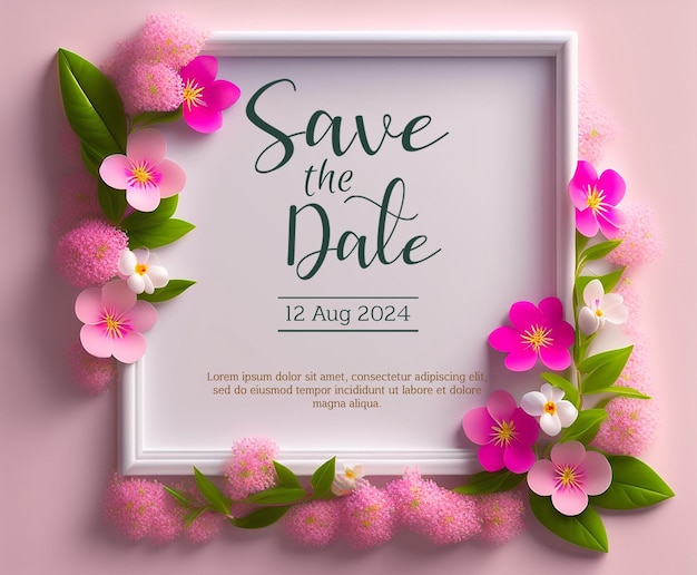 Luxurious stage floral wedding ceremony invitation card pink blossom save the date gentle wedding in