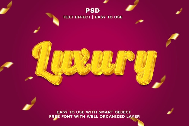 Luxury 3d editable photoshop text effect style psd with background