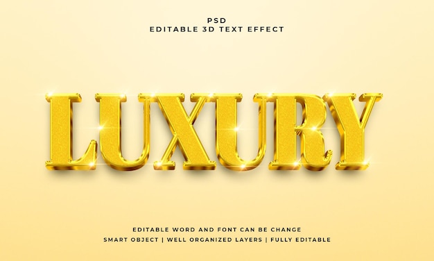 Luxury 3d editable psd text effect with background