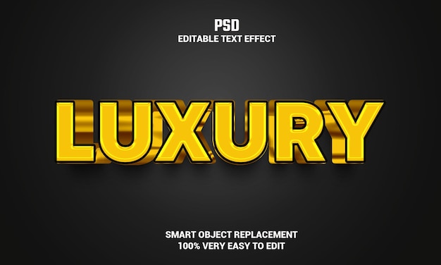 Luxury 3d editable text effect with background premium psd