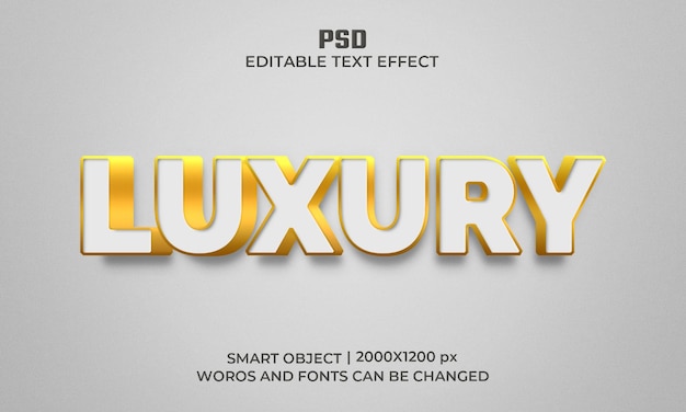 Luxury 3d editable text effect