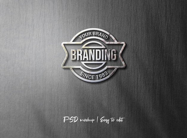 Luxury 3d logo mockup on gray wall