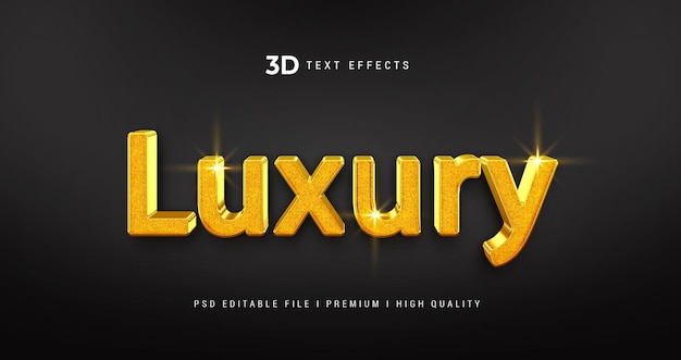 luxury 3d text style effect mockup template