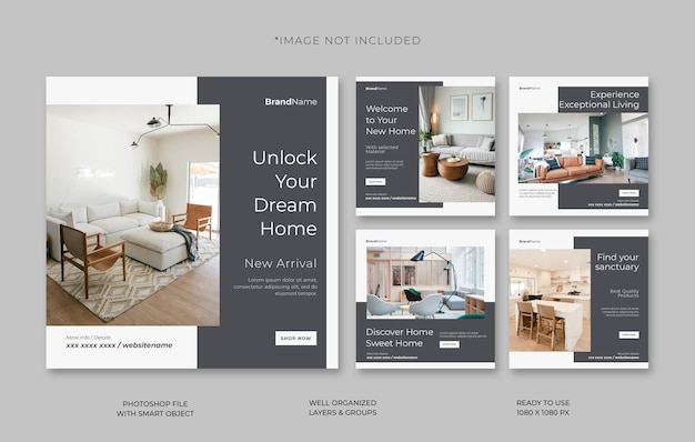 luxury apartment real estate social media post template