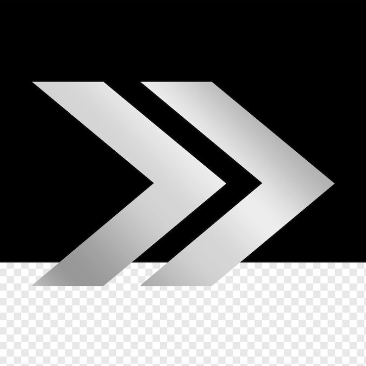 PSD luxury arrow symbol element silver effect