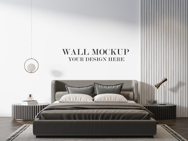 luxury art deco bedroom wall mockup