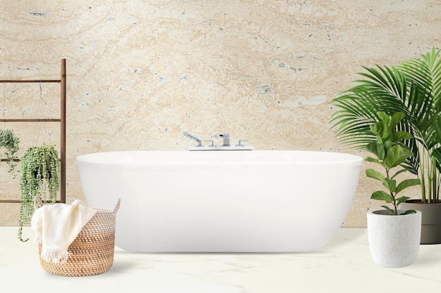 luxury bathroom mockup interior psd