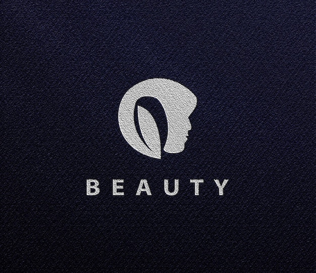 Luxury beauty embossed logo mockup