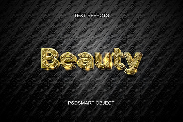 Luxury beauty gold 3d logo mockup text style