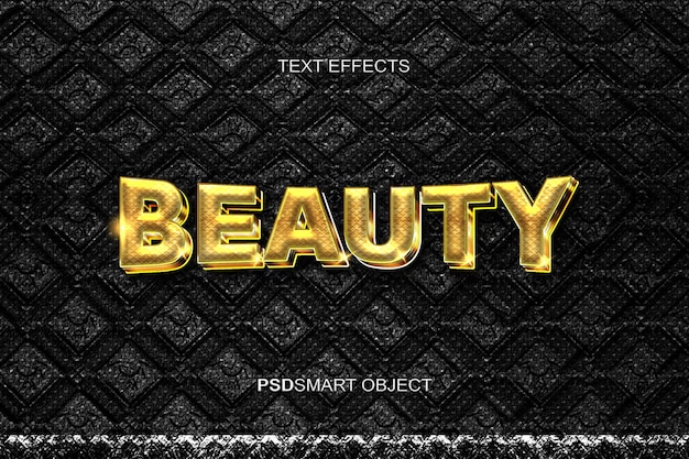 Luxury beauty gold 3d text style mockup