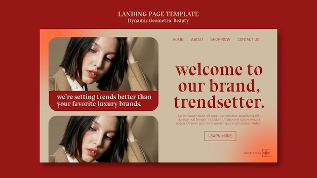 Luxury beauty store landing page template