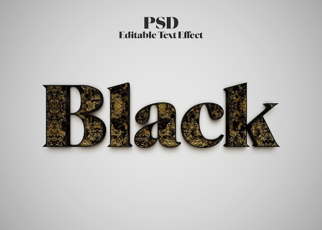 Luxury Black 3D Text Effect PSD