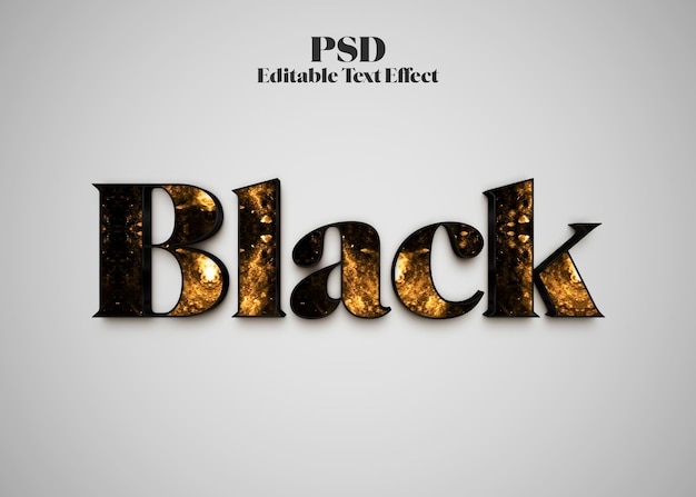 Luxury Black 3D Text Effect PSD