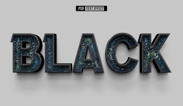 PSD luxury black 3d text style effect
