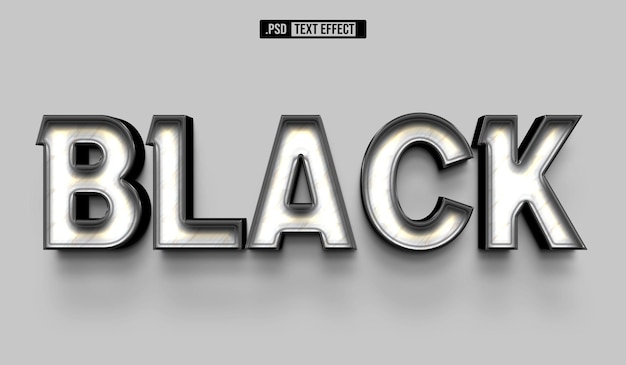 Эффект стиля текста Luxury Black 3D
