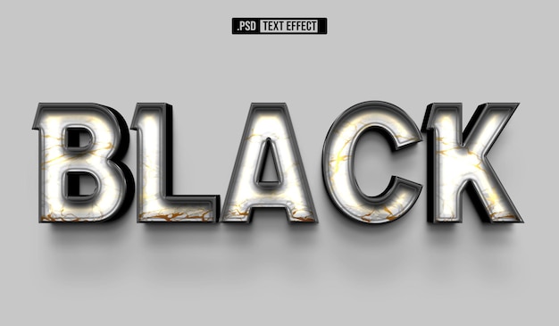 Эффект стиля текста Luxury Black 3D