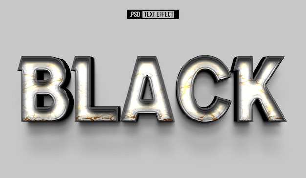 PSD luxury black 3d text style effect