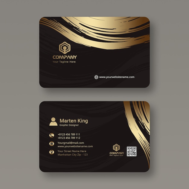 luxury black and gold business card design template