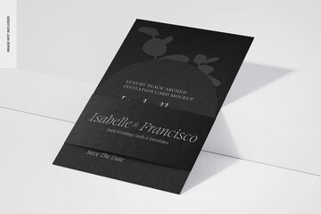 Premium PSD  Wedding invitation paper card mockup, leaned