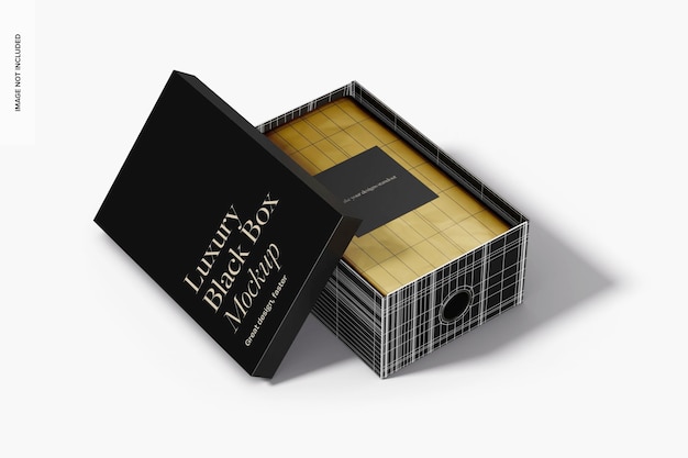 Luxury Black Box Mockup Left View