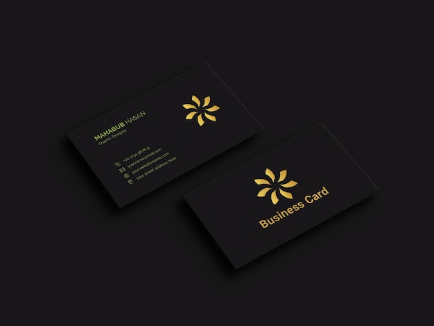 Luxury black business card mockup
