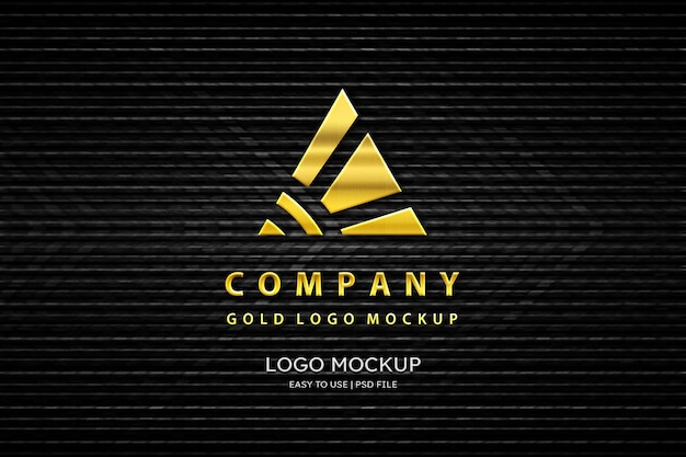 Luxury Black cardboard gold logo mockup