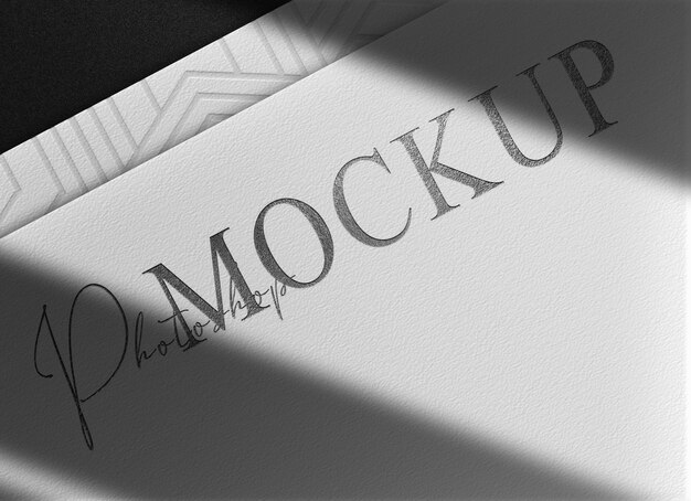 Luxury black embossed paper prespective view mockup