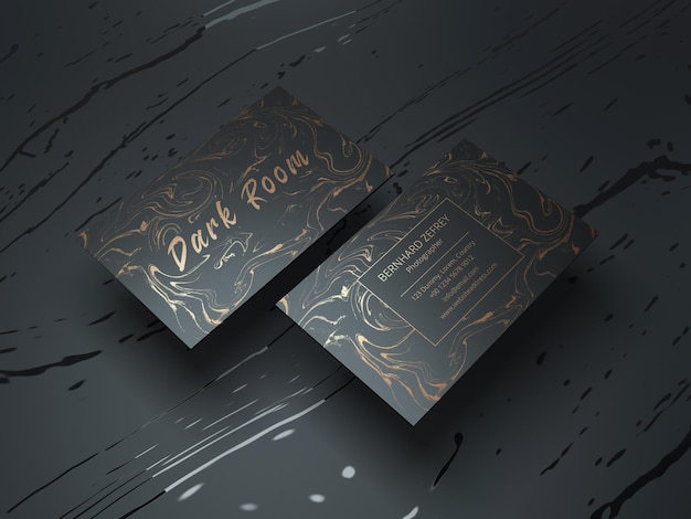 PSD luxury black  and gold business card mockup