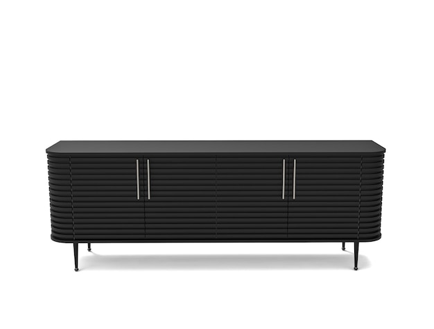 Luxury Black Modern Wood Cabinet isolated on white Furniture Collection