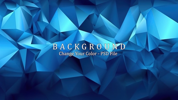 PSD luxury blue background with low poly triangle generative ai