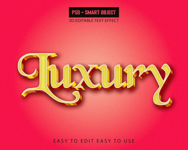 PSD luxury bold 3d editable text style effect with brown color theme